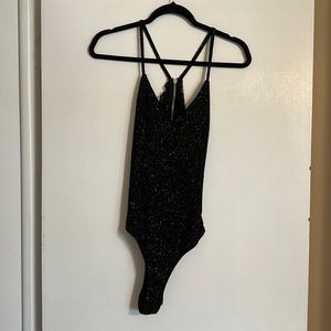 Glittery lace bodysuit